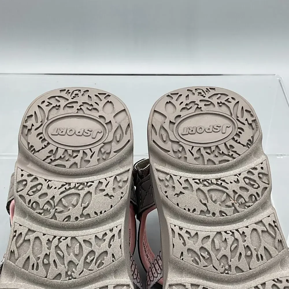 NEW Jsport Women’s Kaia Walking Sandals Grey/Pink Size 8
